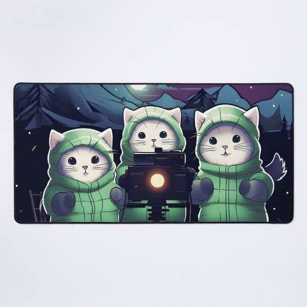 Item preview, Curious Sweet Cute Silly Cats Pulling the Northern Lights designed and sold by omerfdln34.