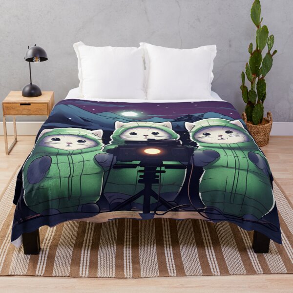 Item preview, Curious Sweet Cute Silly Cats Pulling the Northern Lights designed and sold by omerfdln34.