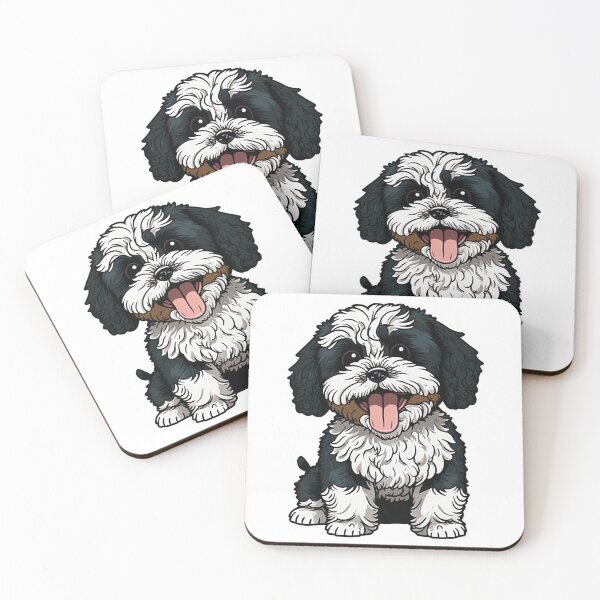 Item preview, Black White Parti Cavoodle designed and sold by ElectricRevival.