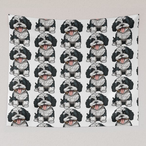 Item preview, Black White Parti Cavoodle designed and sold by ElectricRevival.