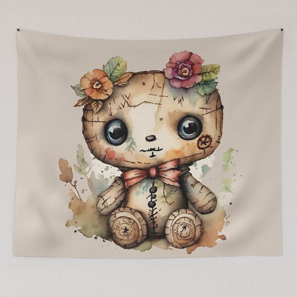 Item preview, Cute Floral Voodoo Doll  designed and sold by FantasyMama.