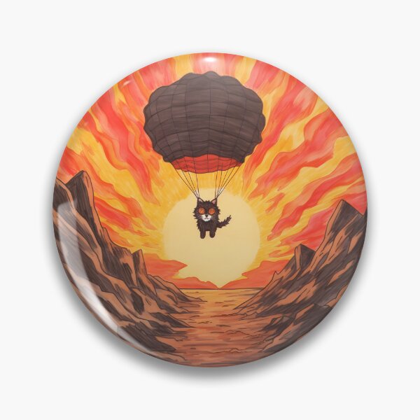 Item preview, Black Cute Maniac Cat Came From The Lava Of The Volcano By Parachuting designed and sold by omerfdln34.