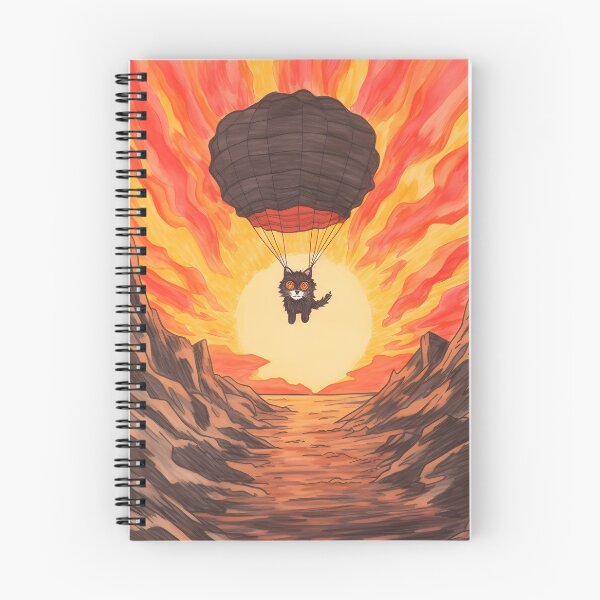 Item preview, Black Cute Maniac Cat Came From The Lava Of The Volcano By Parachuting designed and sold by omerfdln34.