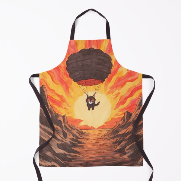 Item preview, Black Cute Maniac Cat Came From The Lava Of The Volcano By Parachuting designed and sold by omerfdln34.