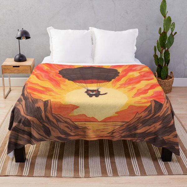 Item preview, Black Cute Maniac Cat Came From The Lava Of The Volcano By Parachuting designed and sold by omerfdln34.