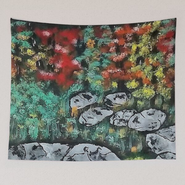 Item preview, autumn landscape forest rocks designed and sold by janjacbu.