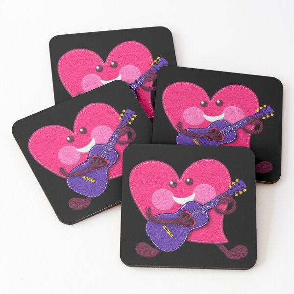 Artikelvorschau, Heart Guy spielt seine lila Gitarre. Niedliche Charaktere von Cherie(c)2023 entworfen und verkauft von CheriesArt.