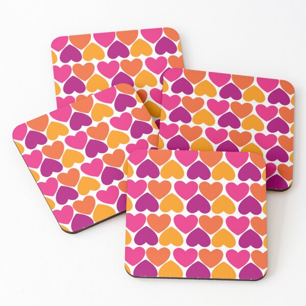 Item preview, Orange and pink heart pattern designed and sold by bylafee.