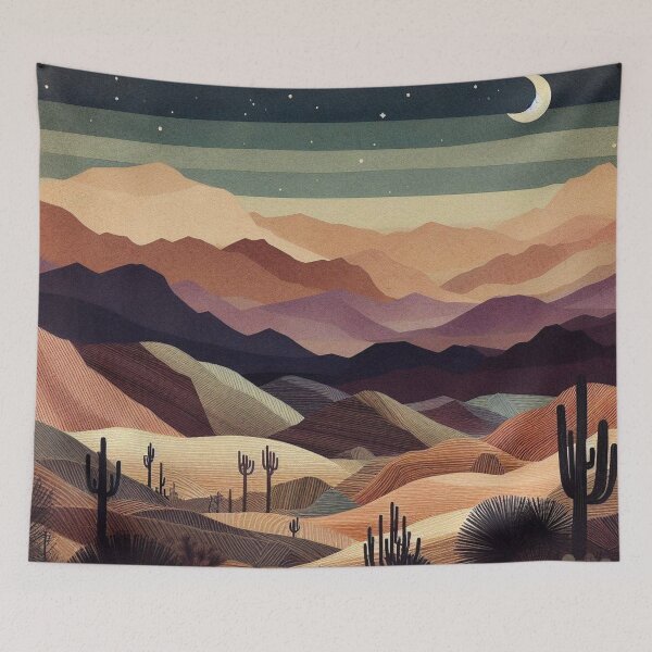 Item preview, Rolling Desert at Night - Geometric Dunes designed and sold by HausKatz.
