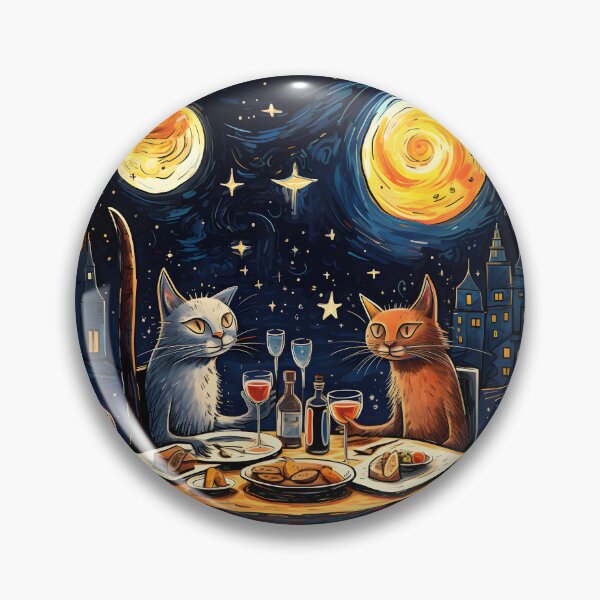 Item preview, Beautiful Night With Moonlight Wines And Food Cutie Silly Minimalist Cats designed and sold by omerfdln34.