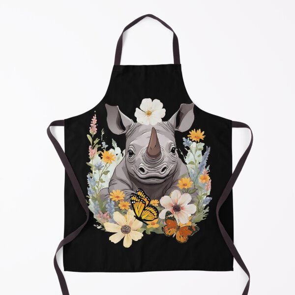 Item preview, Cute Baby Rhino With Flowers Colorful Design designed and sold by EarthArtDesigns.