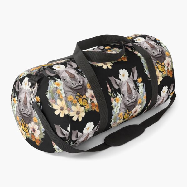 Item preview, Cute Baby Rhino With Flowers Colorful Design designed and sold by EarthArtDesigns.