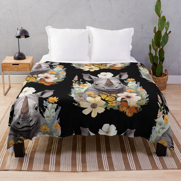 Item preview, Cute Baby Rhino With Flowers Colorful Design designed and sold by EarthArtDesigns.