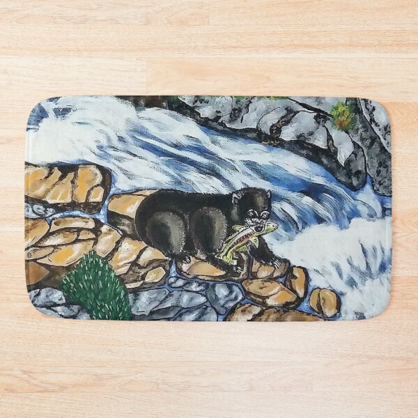 Item preview, river bear fish waterfall designed and sold by janjacbu.