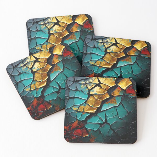 Item preview, Colorful textured cracked abstract print designed and sold by dcrc.