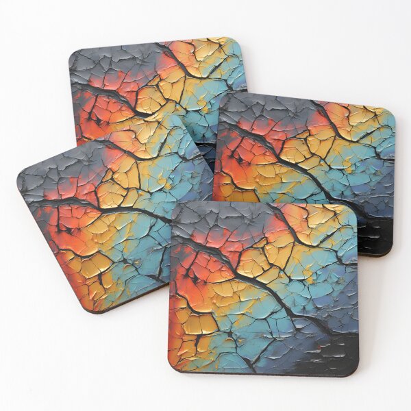 Item preview, Colorful textured cracked abstract print designed and sold by dcrc.