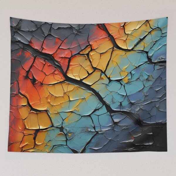 Item preview, Colorful textured cracked abstract print designed and sold by dcrc.