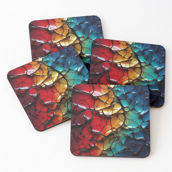 Item preview, colorful textured cracked abstract print designed and sold by dcrc.