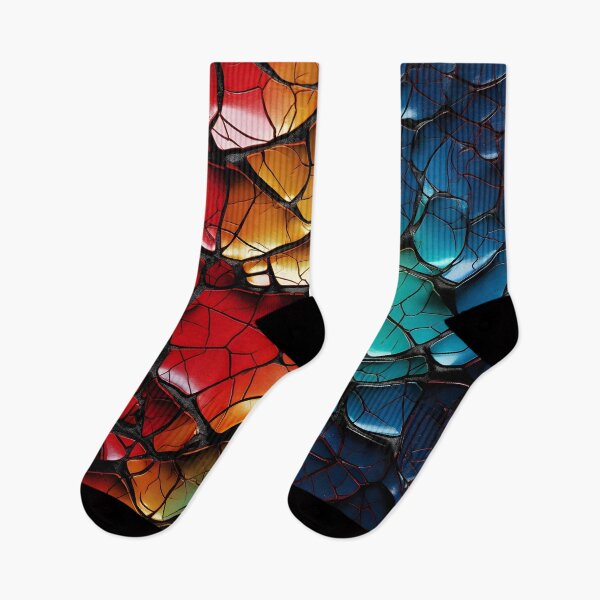 Item preview, colorful textured cracked abstract print designed and sold by dcrc.