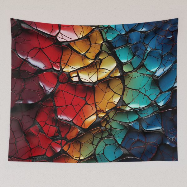 Item preview, colorful textured cracked abstract print designed and sold by dcrc.