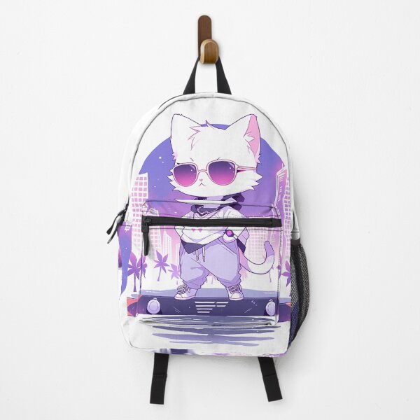 Item preview, Urban Skater Cat Coolness - Sunglasses & Skateboard City Scene designed and sold by PaintbrushPlace.