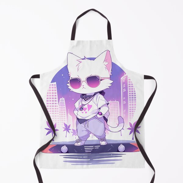 Item preview, Urban Skater Cat Coolness - Sunglasses & Skateboard City Scene designed and sold by PaintbrushPlace.
