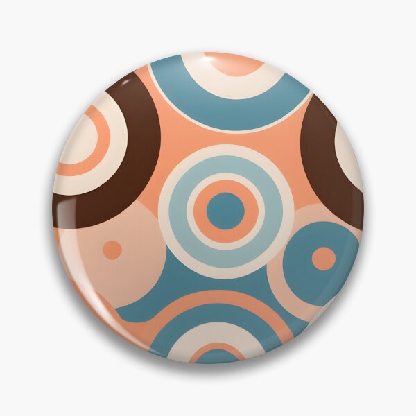 Item preview, Mid Century Modern Geometric Circles  Peach, sky blue designed and sold by Prints and Lifestyle.