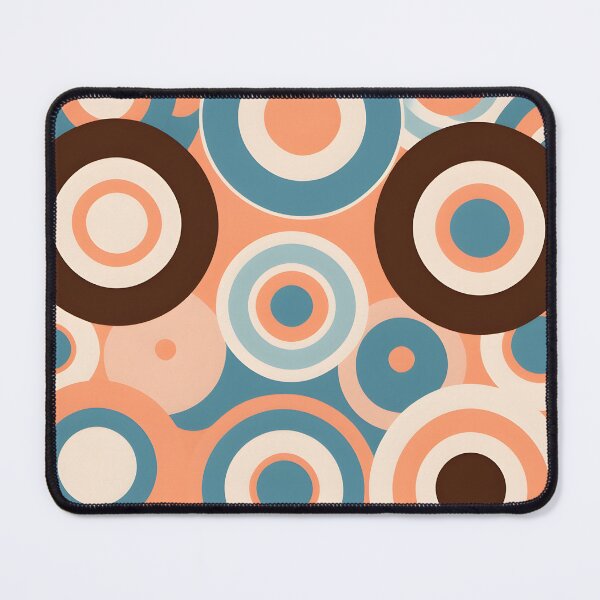 Item preview, Mid Century Modern Geometric Circles  Peach, sky blue designed and sold by Prints and Lifestyle.