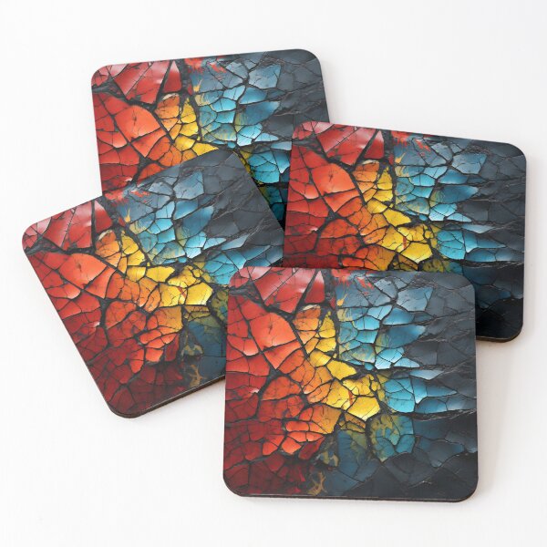 Item preview, colorful textured cracked abstract print designed and sold by dcrc.