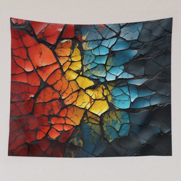 Item preview, colorful textured cracked abstract print designed and sold by dcrc.
