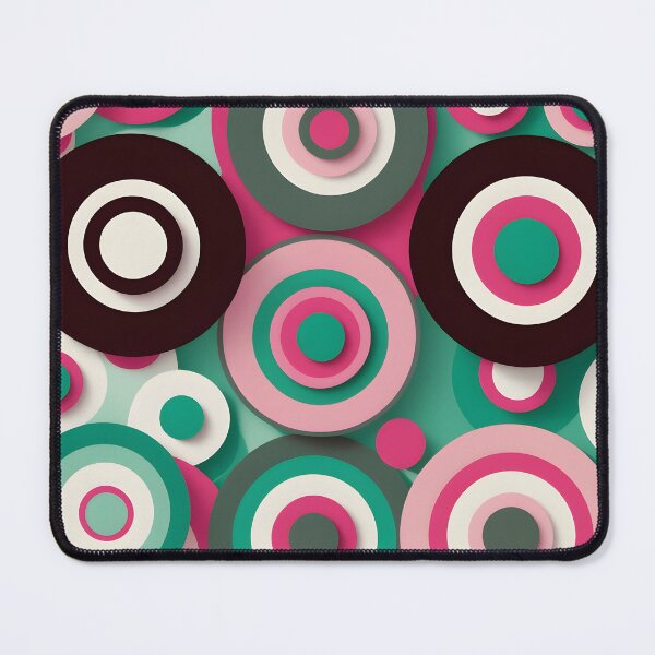 Item preview, Mid Century Modern Geometric Circles Rose, Mint designed and sold by Prints and Lifestyle.