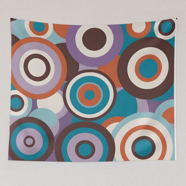 Item preview, Mid Century Modern Geometric Circles  Sky Blue, Lilac designed and sold by Prints and Lifestyle.