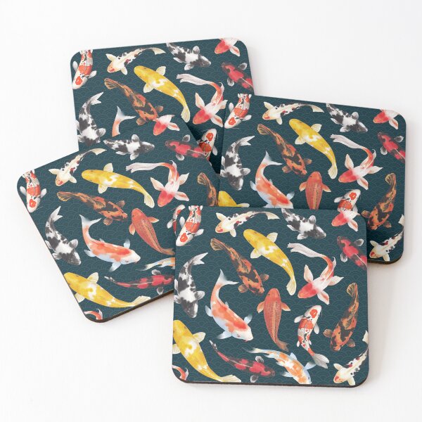 Item preview, KOI fish, watercolor style, on a traditional Japanese background designed and sold by MyThirdFavorite.