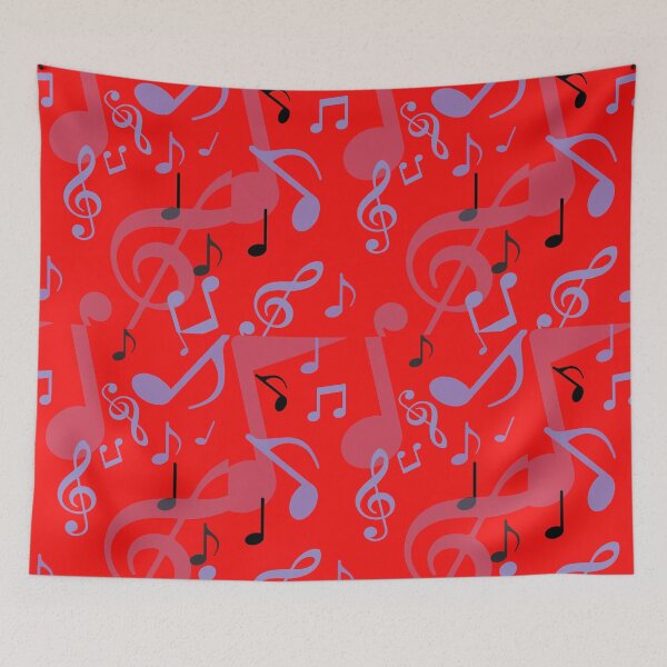 Item preview, Music Notes on Red designed and sold by Yolanda Designs.