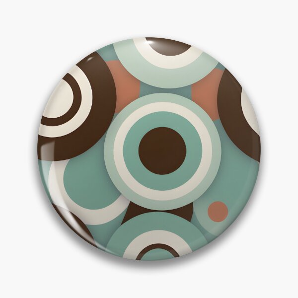 Item preview, Mid Century Modern Geometric Circles  Mint,Dark Brown designed and sold by Prints and Lifestyle.