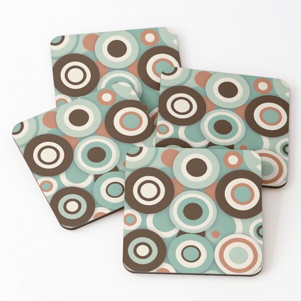 Item preview, Mid Century Modern Geometric Circles  Mint,Dark Brown designed and sold by Prints and Lifestyle.
