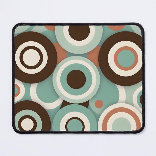 Item preview, Mid Century Modern Geometric Circles Mint,Dark Brown designed and sold by Prints and Lifestyle.