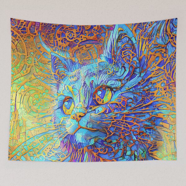 Item preview, Abstractions of abstract abstraction of cat. DeepDream #8486498188517 designed and sold by blackhalt.