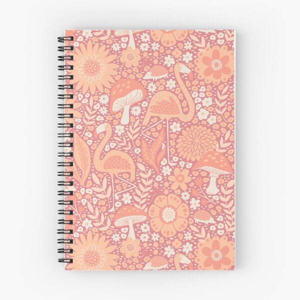 Item preview, Flamingos and Hedgehogs in Wonderland - Peach Fuzz designed and sold by latheandquill.