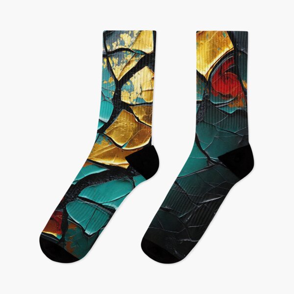 Item preview, Colorful textured cracked abstract print designed and sold by dcrc.