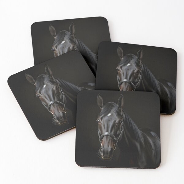 Item preview, cinematic photography of a black stallion designed and sold by dcrc.