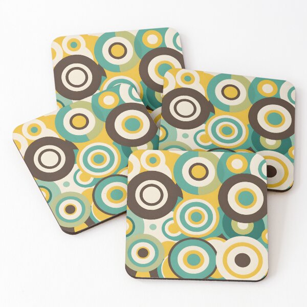Item preview, Mid Century Modern Geometric Circles Mint  Lemon designed and sold by Prints and Lifestyle.