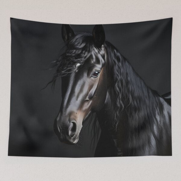 Item preview, cinematic photography of a black stallion designed and sold by dcrc.