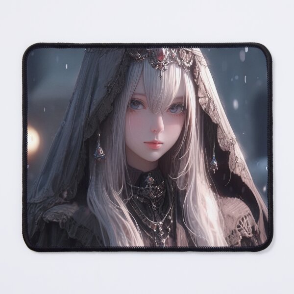 Item preview, Gothic Winter Maiden Anime Girl designed and sold by bubblegoth.