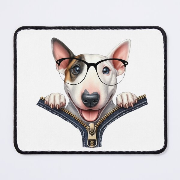 Item preview, Bull Terrier Peeking Out Of A Zipper designed and sold by TheAnimalZ00.