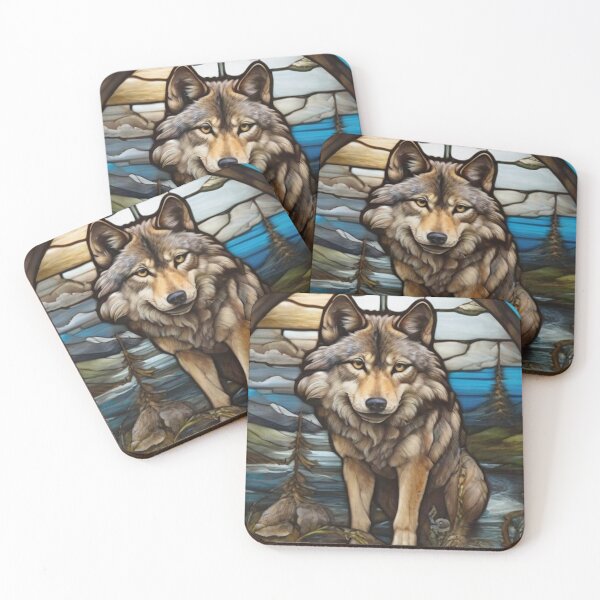 Item preview, Stained Glass Wolf designed and sold by AtlantisApparel.