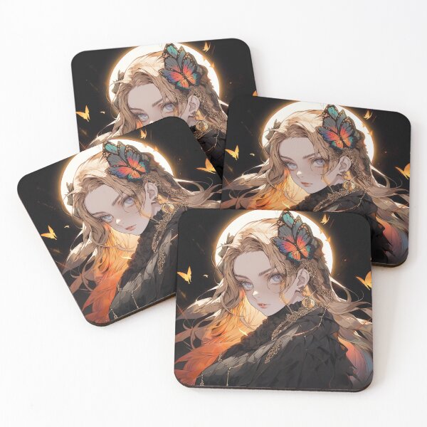 Item preview, Golden Halo Butterfly Fantasy Anime Girl designed and sold by bubblegoth.