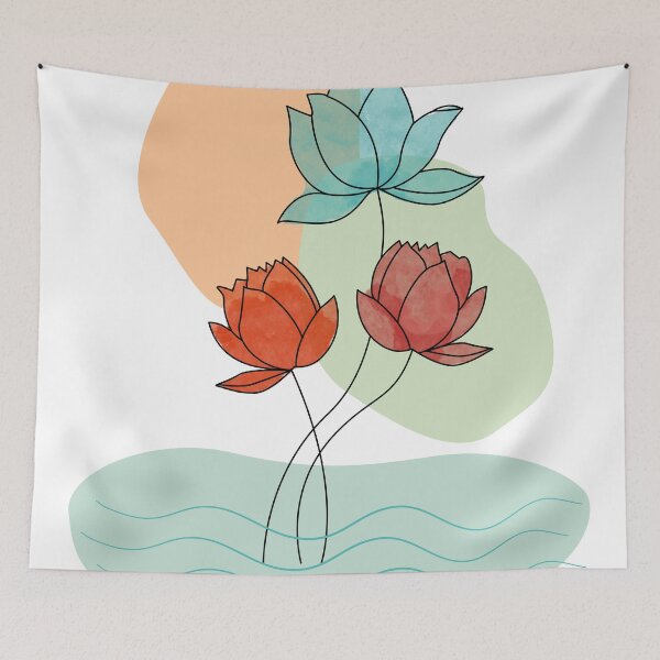 Item preview, Modern Boho Art 21, Lotus Floral Minimal Artwork designed and sold by Vesuvik-Designs.