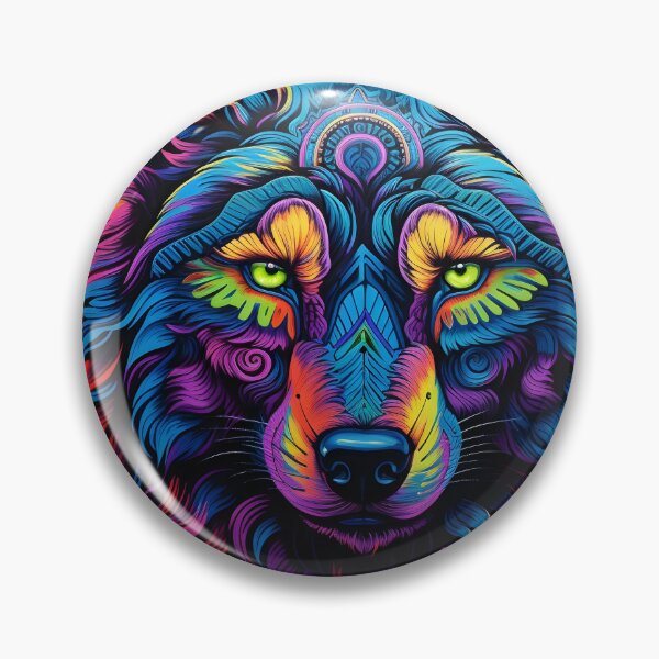 Item preview, Colorful neon wolf print designed and sold by dcrc.