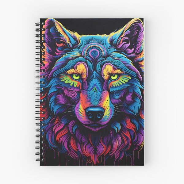 Item preview, Colorful neon wolf print designed and sold by dcrc.